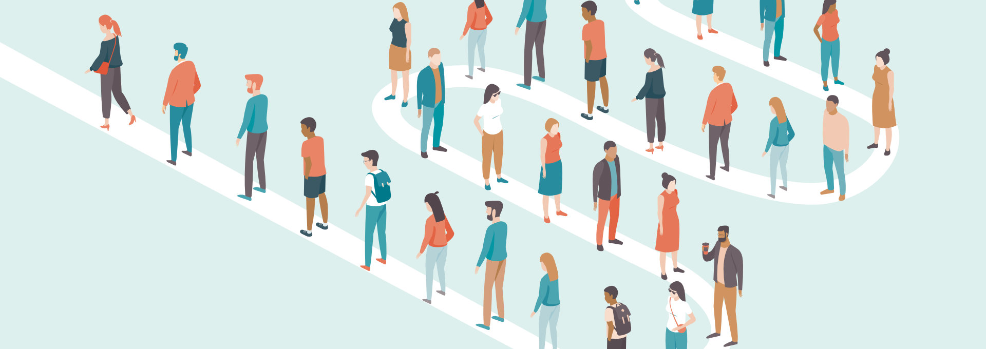 Viele Menschen stehen in einer Schlange und warten auf ein Spenderorgan