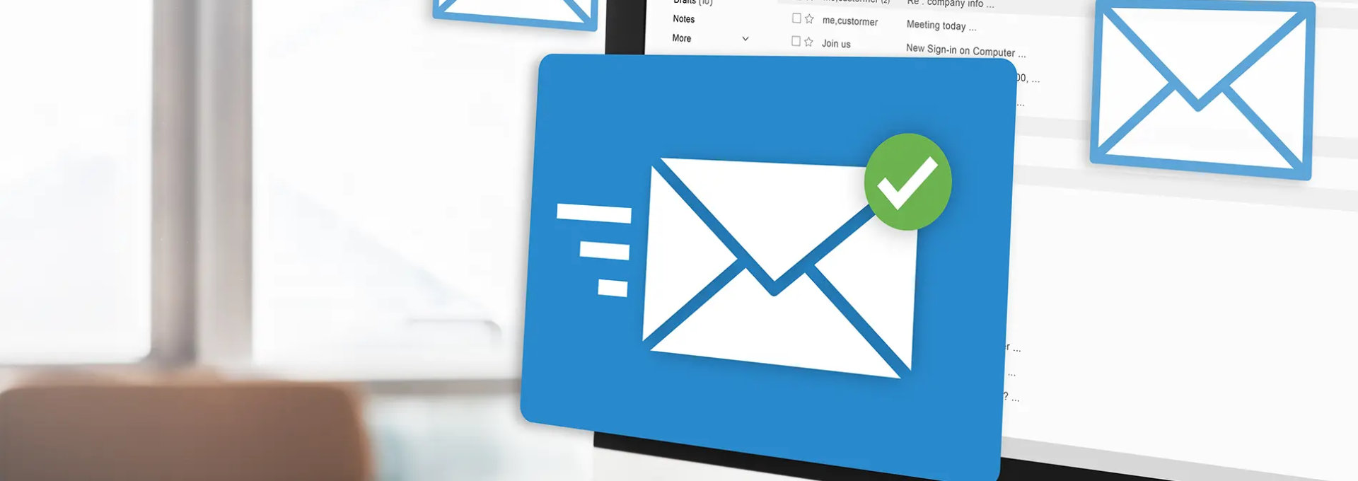 Eine stilisierte Ansicht von E-Mails